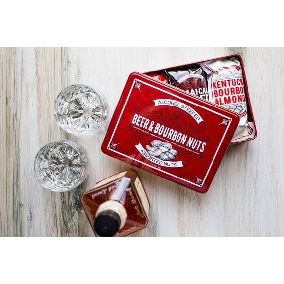 Sugar Plum Chocolates Beer and Bourbon Assorted Flavored Nuts - 3 Bags - 16 oz. Total