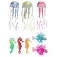 thumbnail image 4 of Decoración luminosa para acuario, medusas flotantes artificiales, caballito de mar para pecera, 8 Uds., 4 of 12