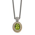 thumbnail image 3 of Sterling Silver Two Tone Silver And Gold Plated Sterling Silver w/Peridot Necklace, 3 of 5