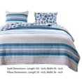 thumbnail image 5 of Orne 3 Piece King Quilt Set with Coastal Print, White and Blue- Saltoro Sherpi, 5 of 5