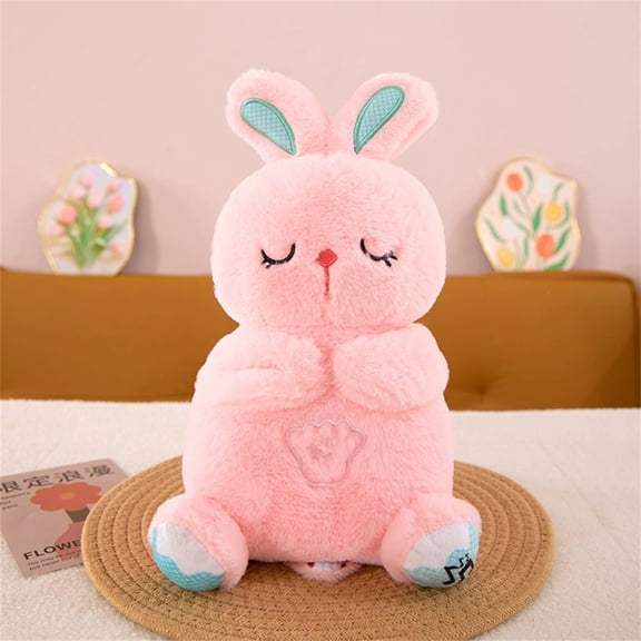 Plush Stuffed Toy Breathing Glowing Light Music Sleep Aid Early Education Doll, Kids Birthday Party Preferred Gift For Holidays Birthdays, Soft Huggable Comfort Tool With No Label