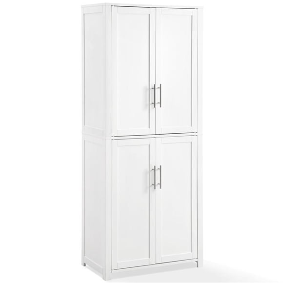 Crosley Furniture Savannah Transitional Tall 2 Cabinet Kitchen Pantry, White