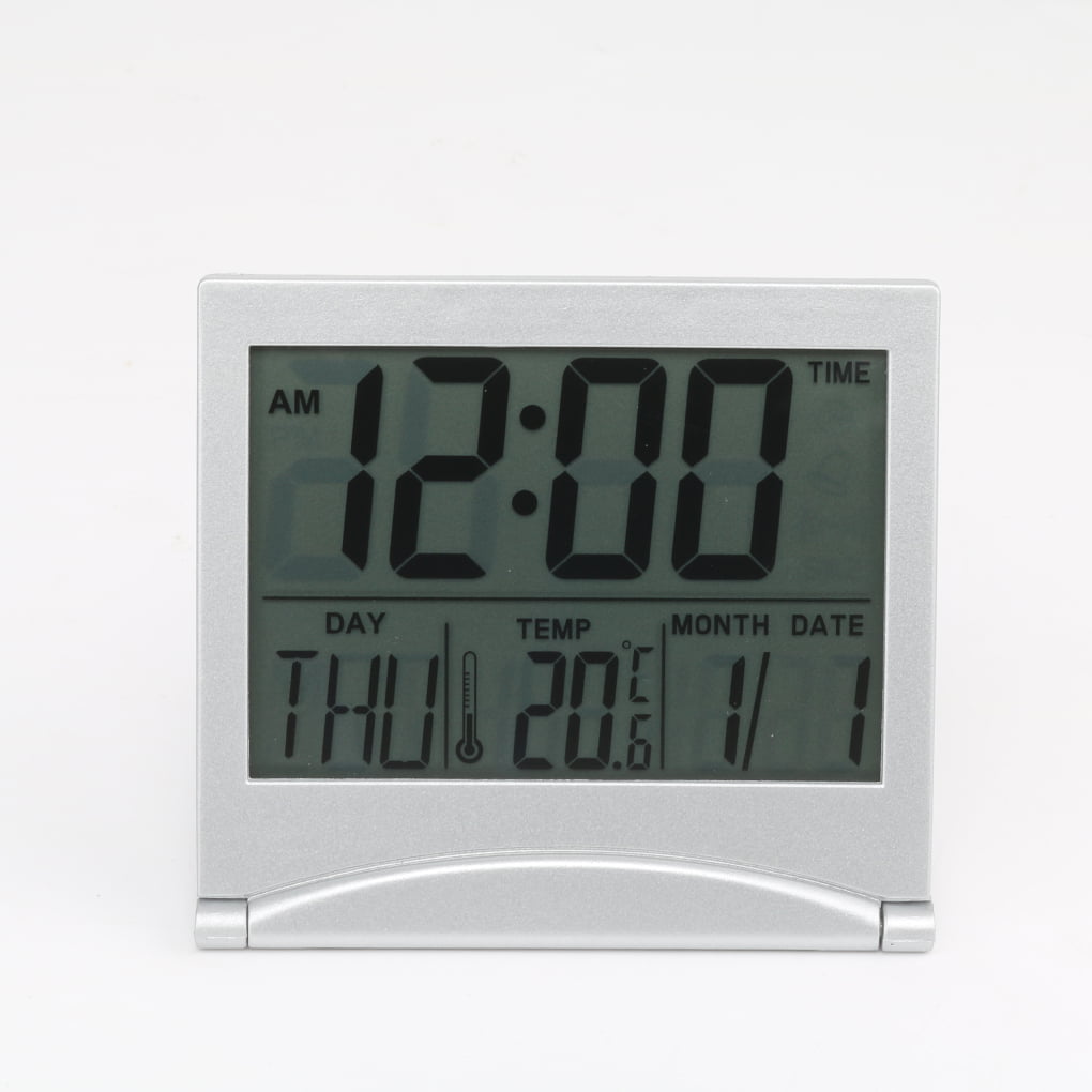 Time Calendar Display Alarm Clock Digital LCD Alarm Clock Thermometer Flexible 
