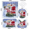 thumbnail image 4 of FMSHPON Cute Santa ClausSnowman 4 Piece Bathroom Set Shower Curtain Bath Rug Contour Mat and Toilet Lid Cover, 4 of 8