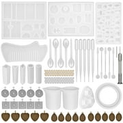 Fixm Silicone Resin Casting Molds Kit,DIY Keychain Jewelry Pendant Making Tool Epoxy Transparent Mould