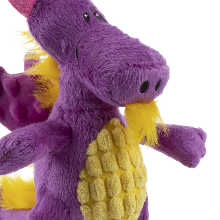 TrustyPup Dragon Squeaky Plush Chew Guard Dog Toy, Large Purple