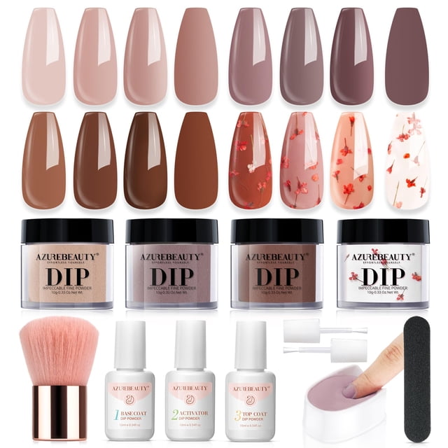Kit de empolvos para uñas AZUREBEAUTY Floral Starter con flores secas