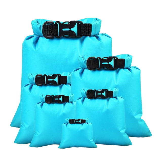 Eigraketly Bolsas de equipo de 6 piezas, diseño único, sacos secos para exteriores, deportes acuáticos portátiles, accesorios de kayak para canotaje, Deportes acuáticos cielo azul Eigraketly OD020800-02