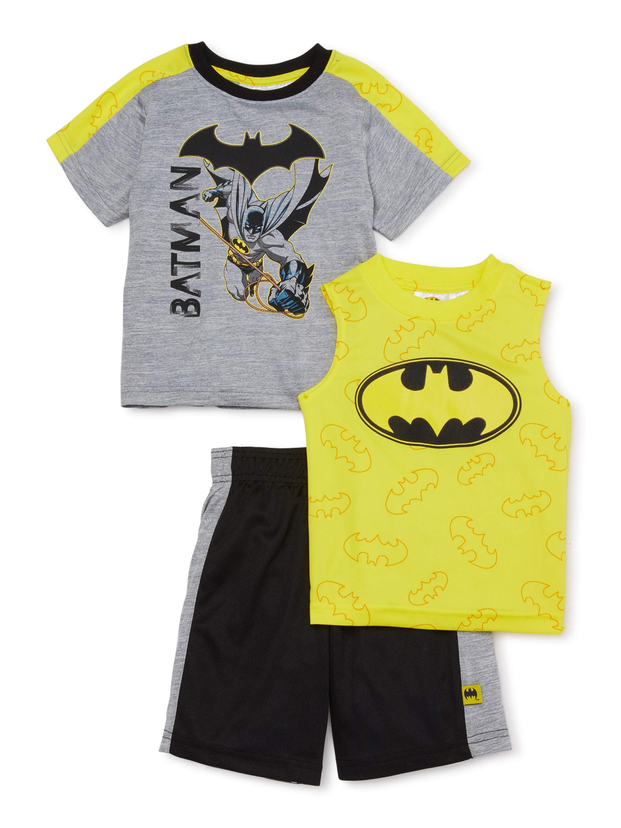 Batman Toddler Boys Vest /& Top 3pc Pant Set Size 2T 3T 4T