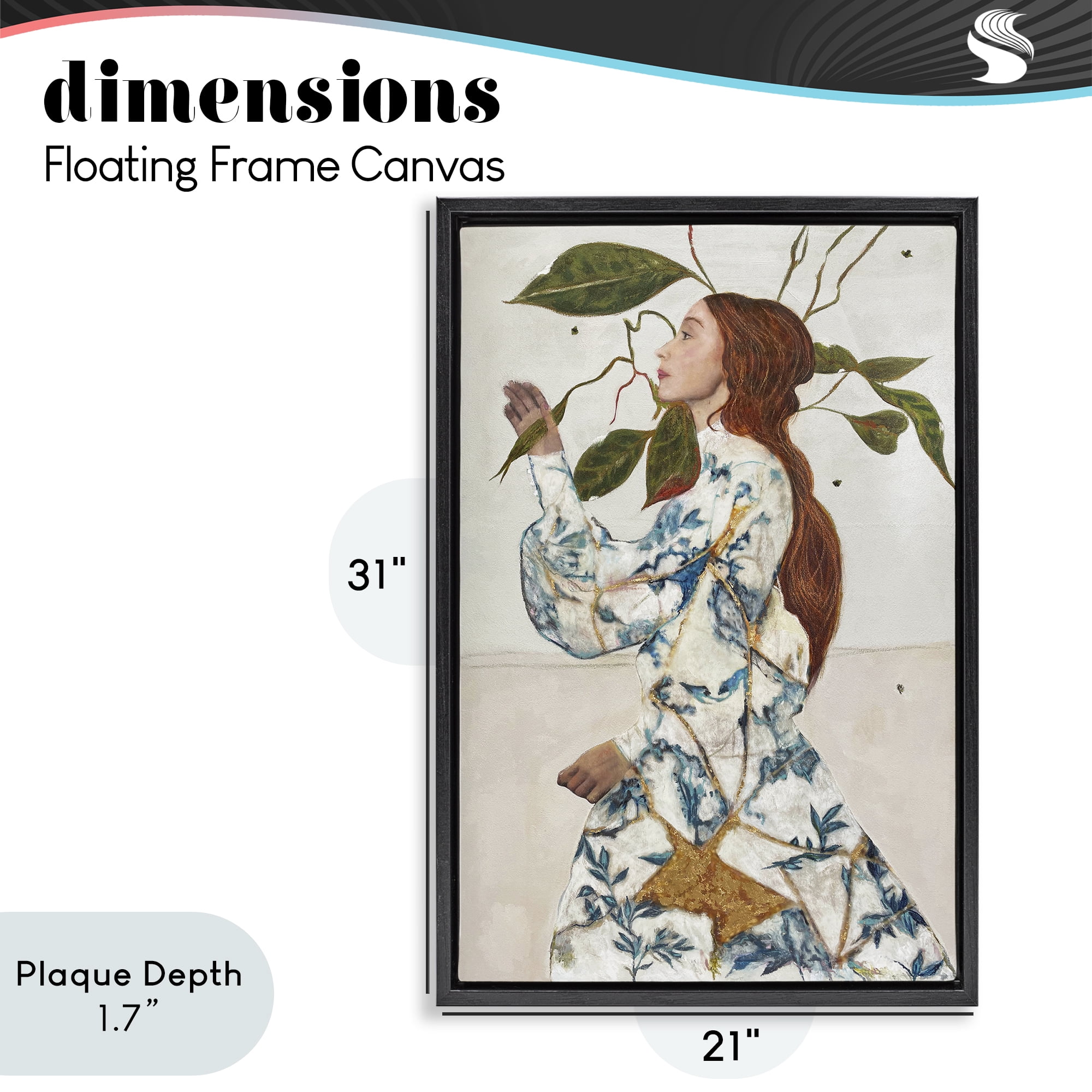 Stupell Industries Le Voyage Fantastique Portrait Black Framed Floater Canvas Wall Art, design by Karenina Fabrizzi