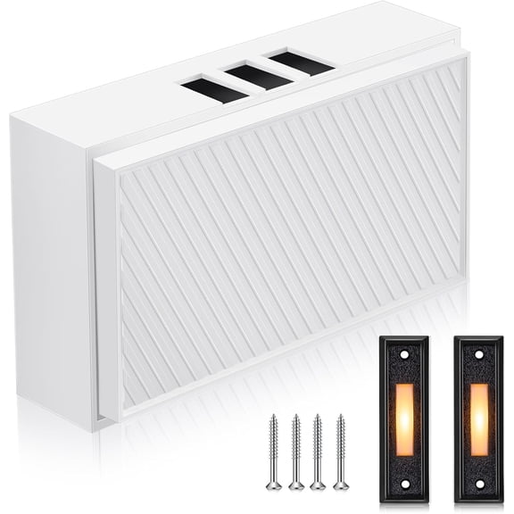 Saillong Wired Doorbell Chime with 2 Lighted Push Buttons, 16V 10VA Two Sounds Front and Rear Hardwire Door Bell Kit for Home Wall Inside, Compatible Most Brand Doorbells(Black, White, Yellow)