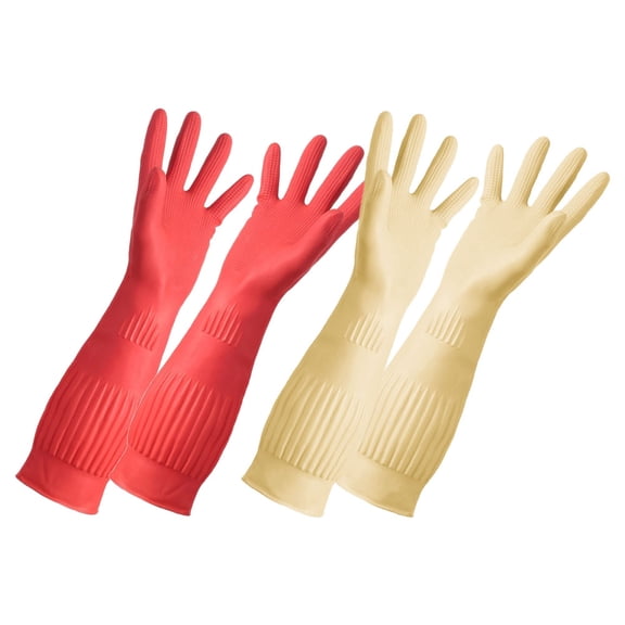 Reusable Latex Handguard Gloves for Dishwasher Protection Assorted Color 2 Pairs