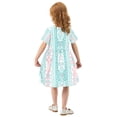 thumbnail image 4 of Aztec Geometric Abstract Pattern Girls Short Sleeve Dress A Line Sun Protection Breathable Comfort Sundress 5-6T, 4 of 8