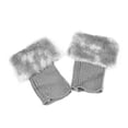 thumbnail image 7 of Dengjunhu Women Solid Color Faux Fur Crochet Knit Leg Warmers Cuffs Toppers Boot Socks, 7 of 7