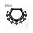 thumbnail image 3 of Septum Piercing Clicker - Laced Edge Tribal Fan 316L Surgical - 16ga - Sold Each, 3 of 3