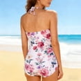 thumbnail image 5 of FITORON Womens Floral Print Halter Neck One Piece Swimsuit Tummy Control Cut Out Monokini Bathing Suit High Waisted Swimwear Pink S-XXL,Size XL, 5 of 5