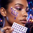 thumbnail image 4 of Purple Rhinestone Multi Shape Gem for Crafts Face and Body Use Concert Music Festival Party Supplies Creative Diy Decor Accessory for Teens and Adults 1 Sheet, 4 of 4