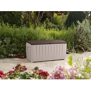 Keter Novel 90 Gallon Durable Resin Outdoor Deck Box Storage Organization, Brown