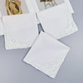 thumbnail image 6 of White Bridal Handkerchiefs Double Layer Cotton Fabric with Intricate Lace Trim Package of 2, 6 of 9