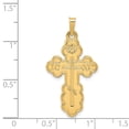 thumbnail image 3 of Real 14kt Yellow Gold Eastern Orthodox Cross Pendant; for Adults and Teens; for Women and Men, 3 of 4
