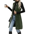 thumbnail image 5 of FchengtaiS Womens Corduroy Long Vest Double Breasted Sleeveless Blazer Jackets Business Casual Fall Outerwear Outfits with Pockets, 5 of 6