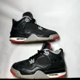 thumbnail image 2 of Ni - ke Ni - ke Air Jordan 4 Retro GS Bred Reimagined Men's Shoes - Size 7, 2 of 5