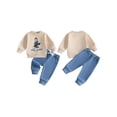 thumbnail image 2 of RUINIXCW Baby Boy Fall Outfits Long Sleeve Goose Print Sweatshirt + Pants Set Toddler Clothes, 2 of 9