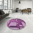 thumbnail image 4 of Ahgly Company Machine Washable Indoor Rectangle Transitional Dark Magenta Purple Area Rugs, 5' x 7', 4 of 7