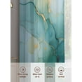 thumbnail image 5 of Green Marble Sheer Curtains 96 inches Long 2 Panels Set Abstract Modern Art Green Gradient Waves Tiers Sheers Rod Pocket Small Window Short Curtains for Kitchen Cafe, Each 52" W x 96" L, 5 of 7