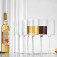 thumbnail image 2 of SWAVOKA Verres à Vin Carrés Ensemble de 6, Grands Verres à Vin Rouges et Blancs 16 Onces Longue Tige Forme Moderne Verres à Vin, Cadeau Unique pour Femmes Hommes Anniversaire de Mariage Transparent, 2 of 6