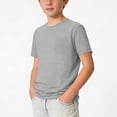 thumbnail image 3 of Vornjynx Boys Short Sleeve T-Shirt Crew Neck with Pocket Short Sleeve Casual Summer Comfort Tee Gray Size 8, 3 of 8