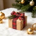 thumbnail image 5 of 1.96In Wide Wired Plaid Christmas Ribbon 19.68Ft Long, Burlap Christmas Ribbon Suitable For Gift Wrapping,Christmas Tree Ribbon, Wreath Ribbon Decorative Ribbon For Crafts, Present Decor, 5 of 7