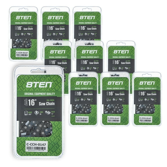 Full Chisel Chainsaw Chain 16 inch .050 3/8 59DL for Jonsered Homelite 10 Pack 810-CCC2369H