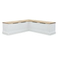thumbnail image 4 of Linon Romero Casual Wood Corner Dining Breakfast Nook with Storage, White/Natural, 4 of 27