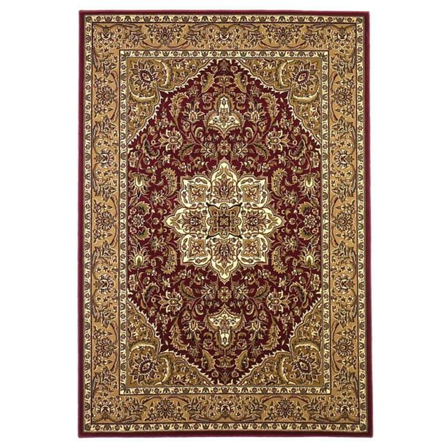 HomeRoots 354178 7 ft. 7 in. x 10 ft. 10 in. Polypropylene Red & Beige Area Rug