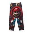 thumbnail image 4 of Sigee Mario H Print Women's Soft Pajama Pants - Breathable and Comfortable Lounge Sleep Bottoms with Elastic Waistband and Pockets-Medium, 4 of 9