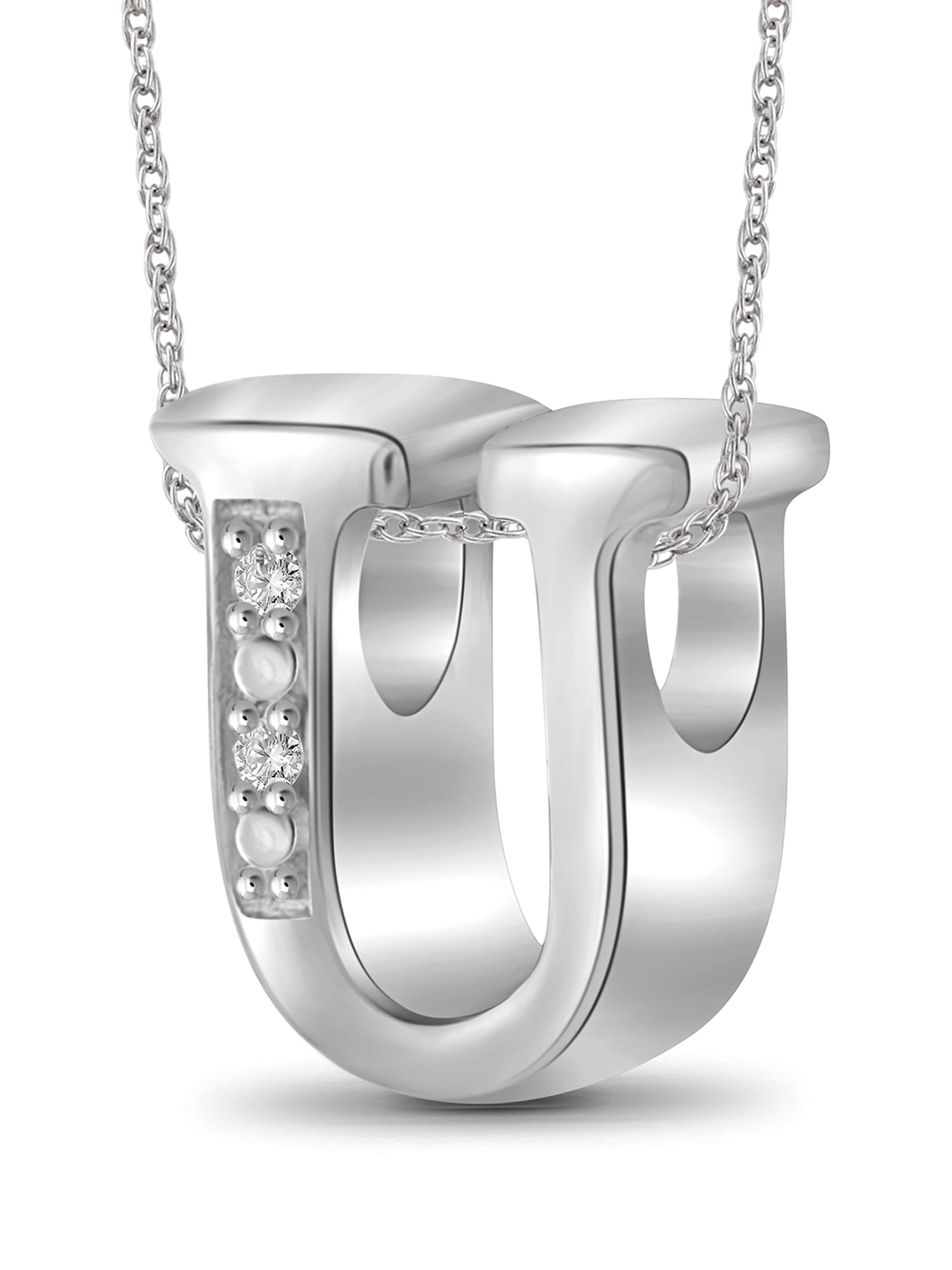 Yours Truly Diamond Accent Sterling Silver Initial Necklace