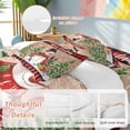 thumbnail image 2 of Winter Snowman 4 Piece Duvet Cover Set Twin Size Merry Christmas Xmas Tree Elk Wood Grain Plaid Soft Bedding Set Comforter Cover, 1 Duvet Cover 1 Flat Sheets and 2 Pillowcases, 2 of 9