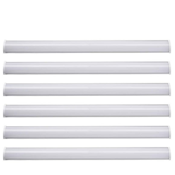 Viugreum 60W 4FT LED Tube Light, LED Wraparound Shop Light for Office, Garage, 6000LM 6500K Daylight White LED Ceiling Lights, IP65 Waterproof Commercial Flushmount Ceiling Light, No Glare