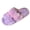 Purple, variant on Women's Bubble Double Strap Faux Fur Slippers Plush Cushioned Open Toe Non Slip Slides for Home Dorm Spa Lounge White
