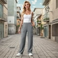 thumbnail image 4 of AherBiu Cargo Sweatpants for Women Yoga Pants Straight Leg Casual Loose Joggers Athletic Pants with Pockets, 4 of 7