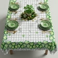 thumbnail image 6 of Sm:)e Buffalo Plaid Shamrock Eucalyptus St. Patrick's Day Tablecloth 52x70 Inch, 6 of 8