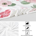 thumbnail image 3 of Floral Throw Blanket, Pink Rose Floral Throw Blanket, Soft Cozy Flannel Flower Blankets, Fluffy Fuzzy Rosebuds Wildflowers Print Blankets for Girls Women Gifts Home Sofa Couch Bed Decor, 50x60 Inch, 3 of 6