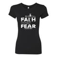 thumbnail image 2 of Wild Bobby, Faith Over Fear Psalm 118:6 White, Inspirational/Christian, Women Slim Fit Junior Tee, Black, Small, 2 of 3