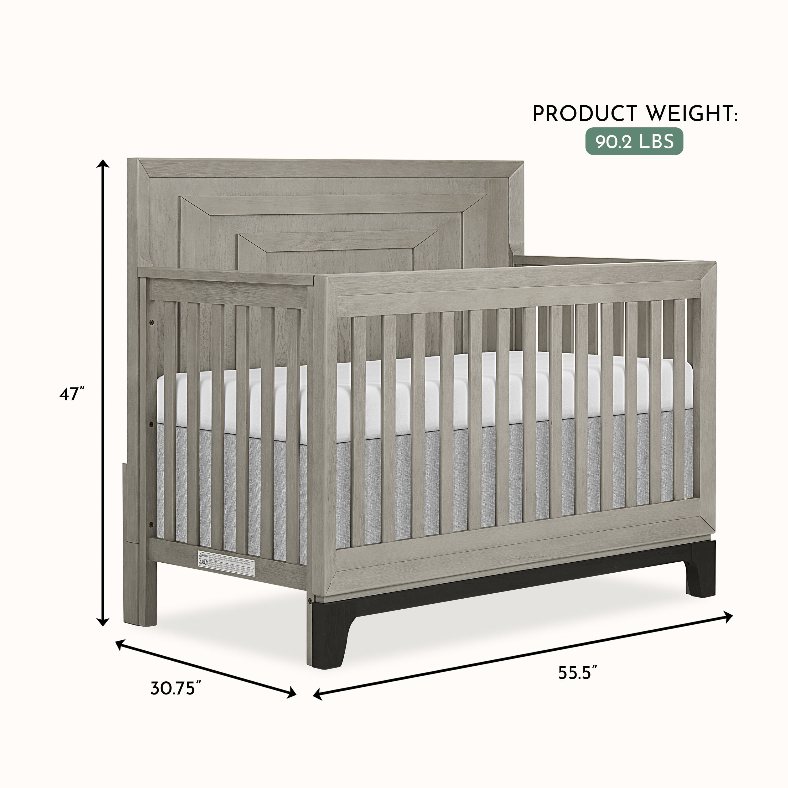 Evolur Remy Convertible Crib, Light Ash