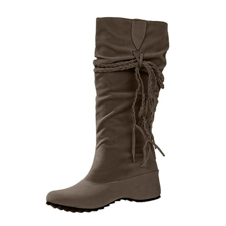 

Egmy Women Over the Knee Boots Pointed toe Warm Snow Boots