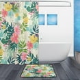 thumbnail image 2 of FREEAMG Elegant Flower Colorful Floral Shower Curtain Set, with Rug and Shower Curtain, Waterproof and Durable, with Hooks, Bathroom Decoration, 60x72in, 2 of 7