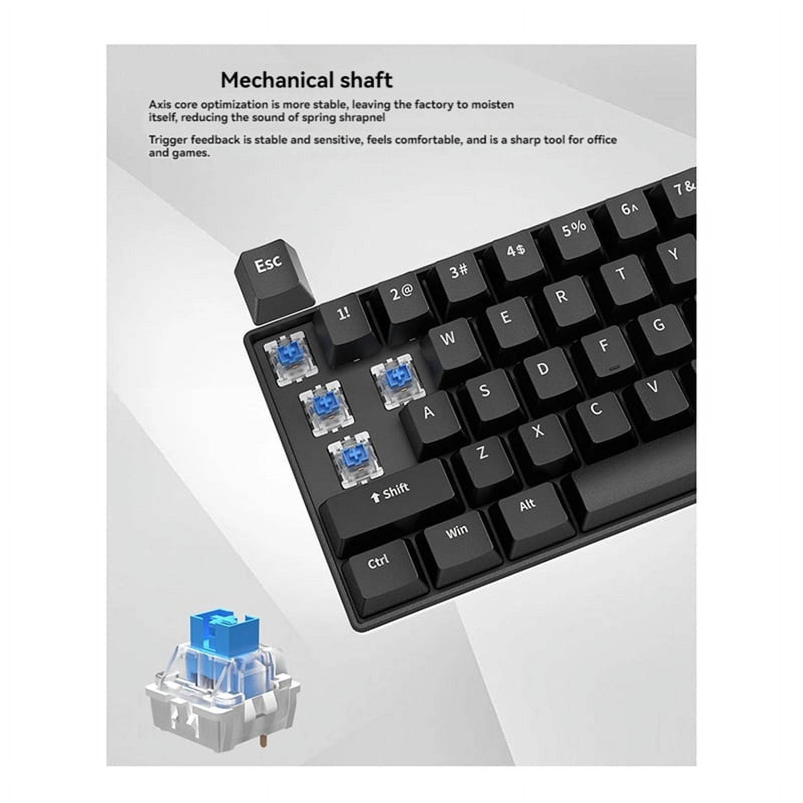 Mechanical Keyboard 61 Keys Mixed Light Hot Swap Keyboard Accessories Gaming Keyboard White Red