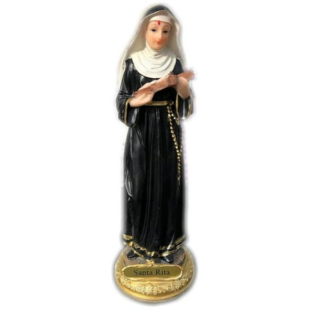 Santa Rita Saint Statue - 8 Inch Catholic Religious Figurine for Home Altar, Prayer, and Devotional Decor - Saint Rita of Cascia Collectible