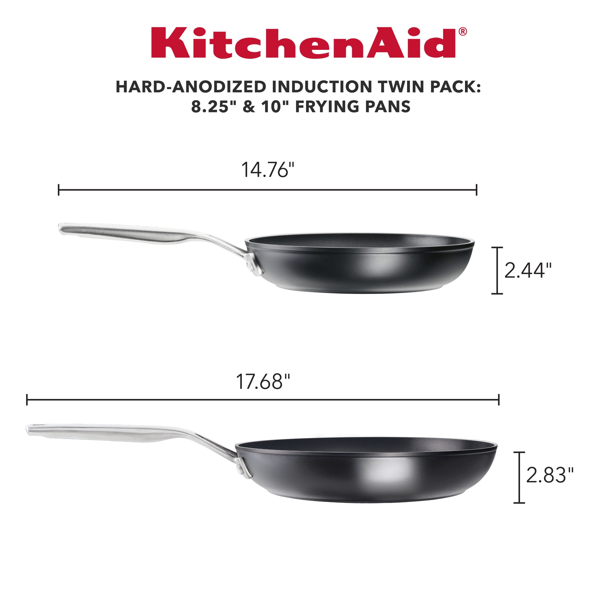 KitchenAid, Hard Anodized Nonstick 2-Piece Frying Pan Set - Zola